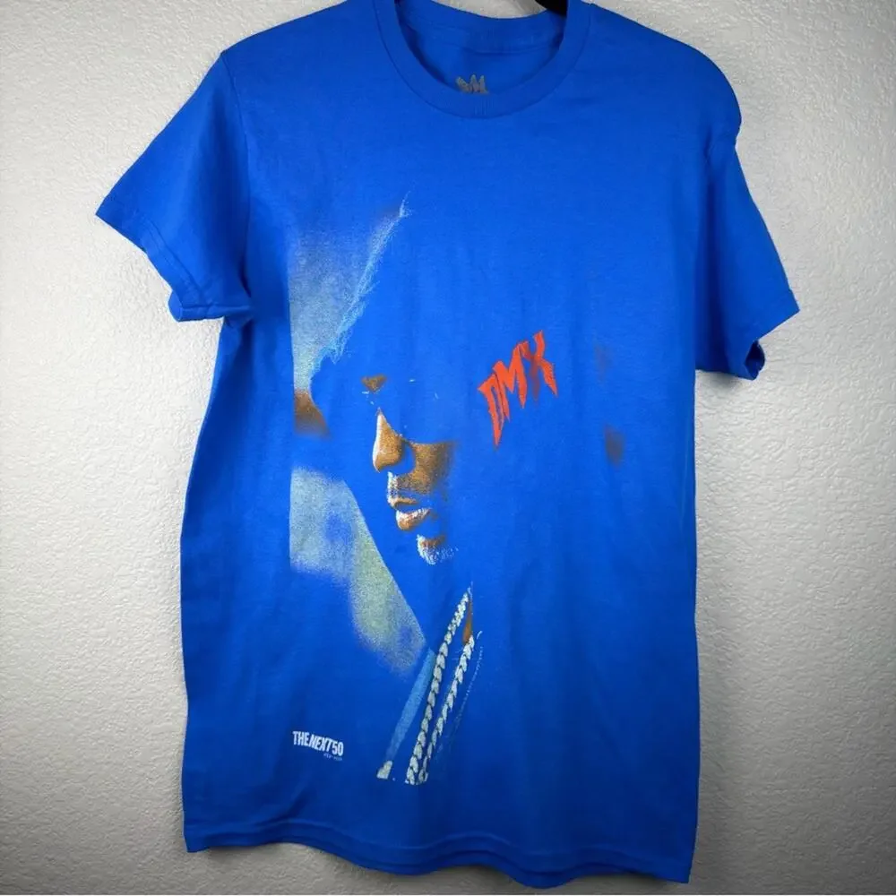 NWOT Blue Graphic Tee- hip hop DMX Rapper- unisex Small